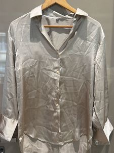 Elegant Satin Button-Down Shirt