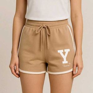 Tan Y-detail Lounge Shorts