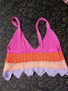 Colorful Knit Crop Top