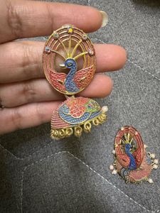 Peacock Jhumka Earrings