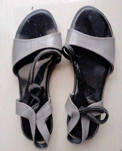 Gray &amp; Black Strappy Sandals