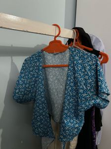 Floral Tie-Front And Back Top