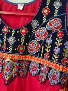 Embroidered Red Kurta