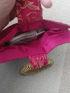 Brand New Pink Brocade Mini Bag