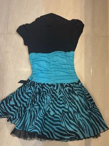 Blue &amp; Zebra Print Party Dress