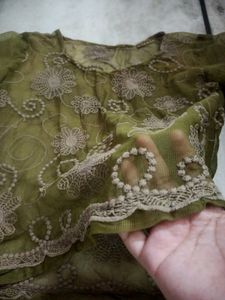 Green Detailed Mesh/Net Top