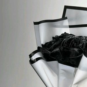 Ribbon Flower Bouquet In Black Colour,🖤