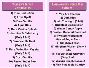 Clearance⏳(All 4) 10ml Mists Decants (VS &amp; BBW)