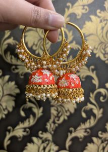 Floral Chand Bali Jhumka.
