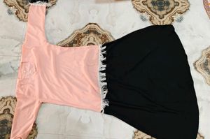Burkha Pink And Black Clour