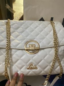Lavie White Quilted Handbag