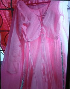 Pink Long Sleeve Maxi Dress