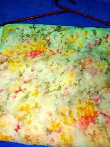 Floral Print Yellow Saree