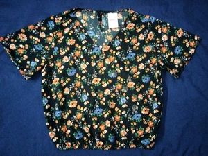 Floral Black Top