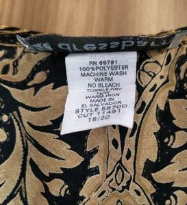 ✨ Vintage Gold &amp; Black Damask Blouse ✨