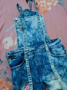 Ripped Denim Dungaree