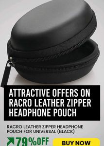 premium leather zipper Pouch, Pack Of 2 Pcs