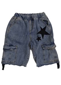 Y2k Star Printed Denim Jeans Shorts (Jorts)
