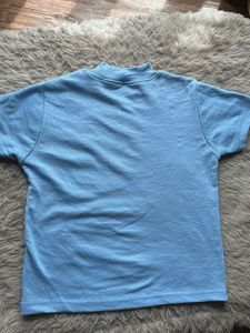 Blue High Neck Crop Top