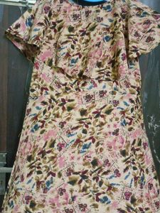 New Stylish Beige Colour Soft Crepe Gown