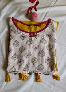 Daily Wear Kurti - Pink &amp; Yellow