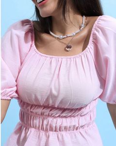 Pink Smocked Puff Sleeve Top