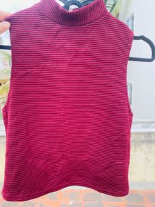 Maroon Sleeveless Top