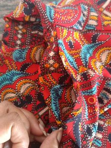 Patterned Sleeveless Jumpsuit with Belt