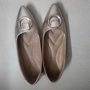 Metallic Pointed Toe Flats