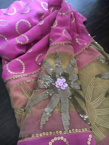 A Beautiful Saree With Net &amp; Sequence Work