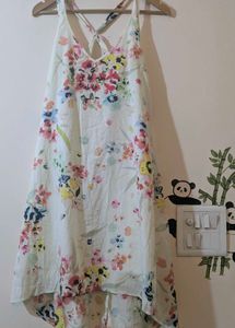 H&amp;M Floral Sundress with Open Back beachy vibe