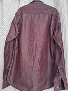 Burgundy Cotton Rich Dress Shirt
