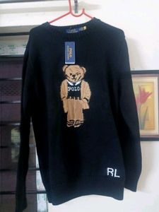 NEW RALPHLAUREN BLACK Polo Bear Sweater