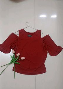 Rust Colour Shoulder Top