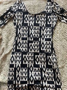 Asymmetrical Print Bodycon Dress