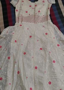Cream Embroidered Salwar Kameez Suit