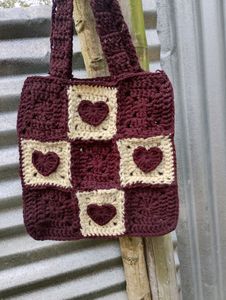 Crochet 🧶 Brown Tote Bag 🤎