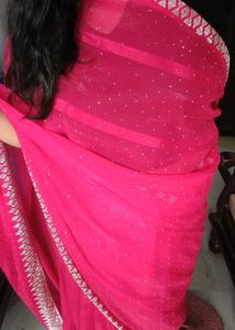 Elegant hot pink Net Saree🥰🩷