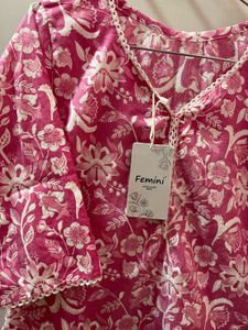 Pink Floral Kurta