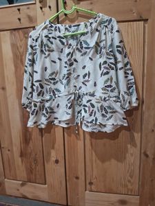 Feather Print Blouse
