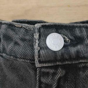 Distressed Black Denim Shorts