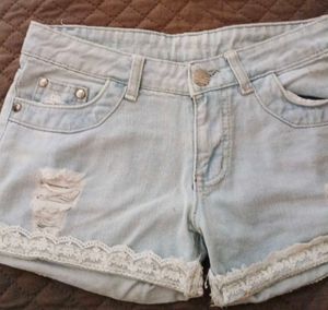 Distressed Denim Shorts