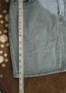 Grey Denim Skirt For Women