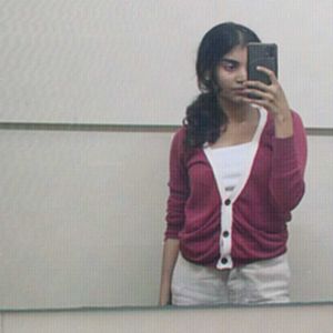 Rust Cardigan with White Trim