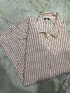 White&pink Striped Shirt Fir Girls