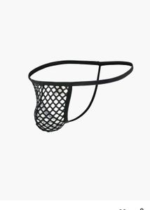 Men&#39;s Black Fishnet Thong