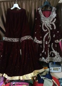 Bridel Gharara Maroon Daimond Set 🌹🔥