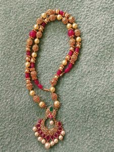 Handmade Gold Beads And Pearls Necklace