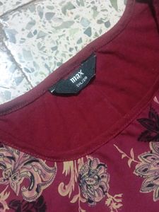 Marron Top And Silver Half Hoop Earrings