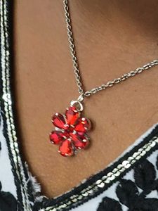 Red Flower Necklace